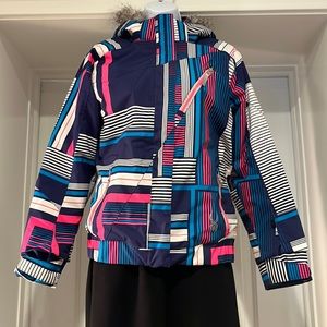 Spyder Girls Size 16 Insulated Ski Jacket Detachable Hood w/ Detachable Faux Fur